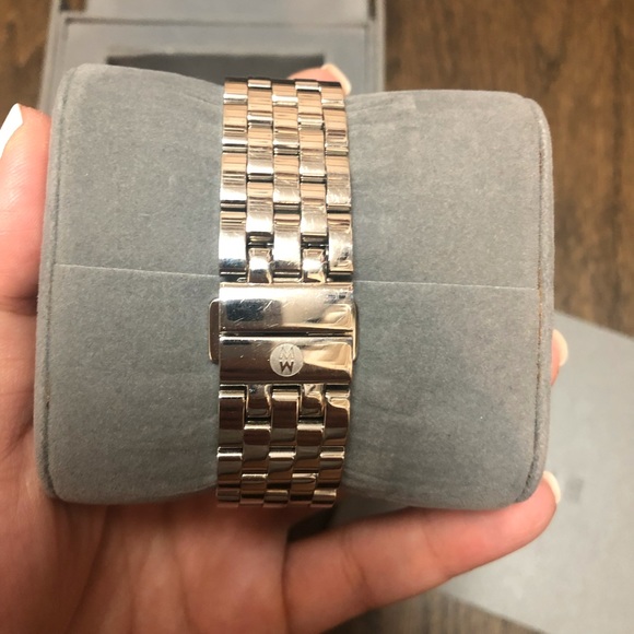 Michele Silver Uptown Diamond Dial Watch - Picture 5 of 16